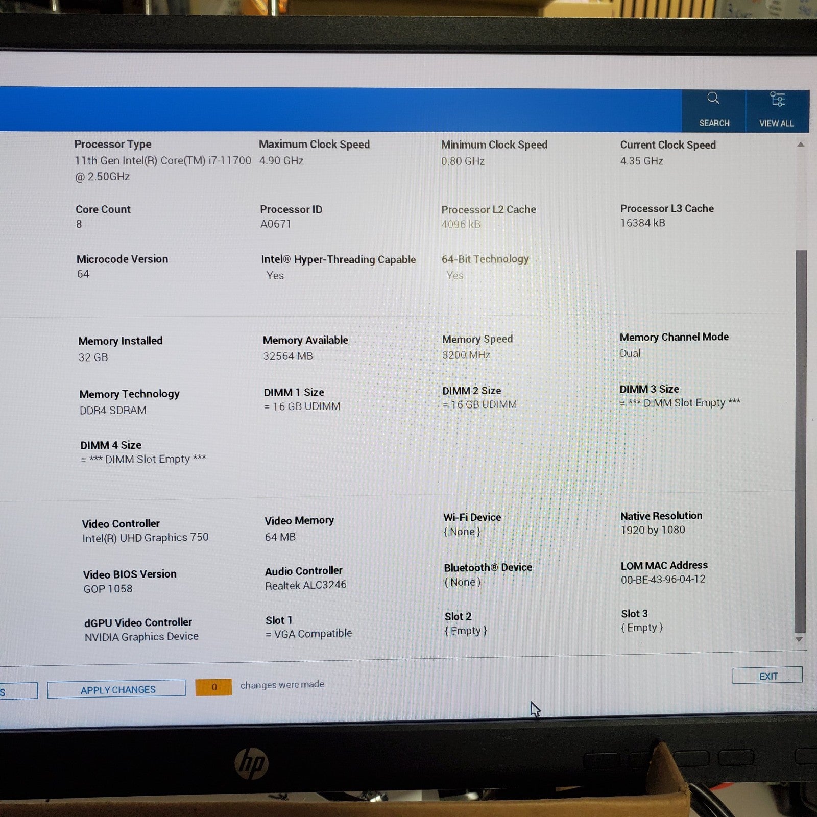 Dell Precision 3650 Tower PC Intel i7 11th 32GB Ram 512GB NVMe NVIDIA T1000 4GB10