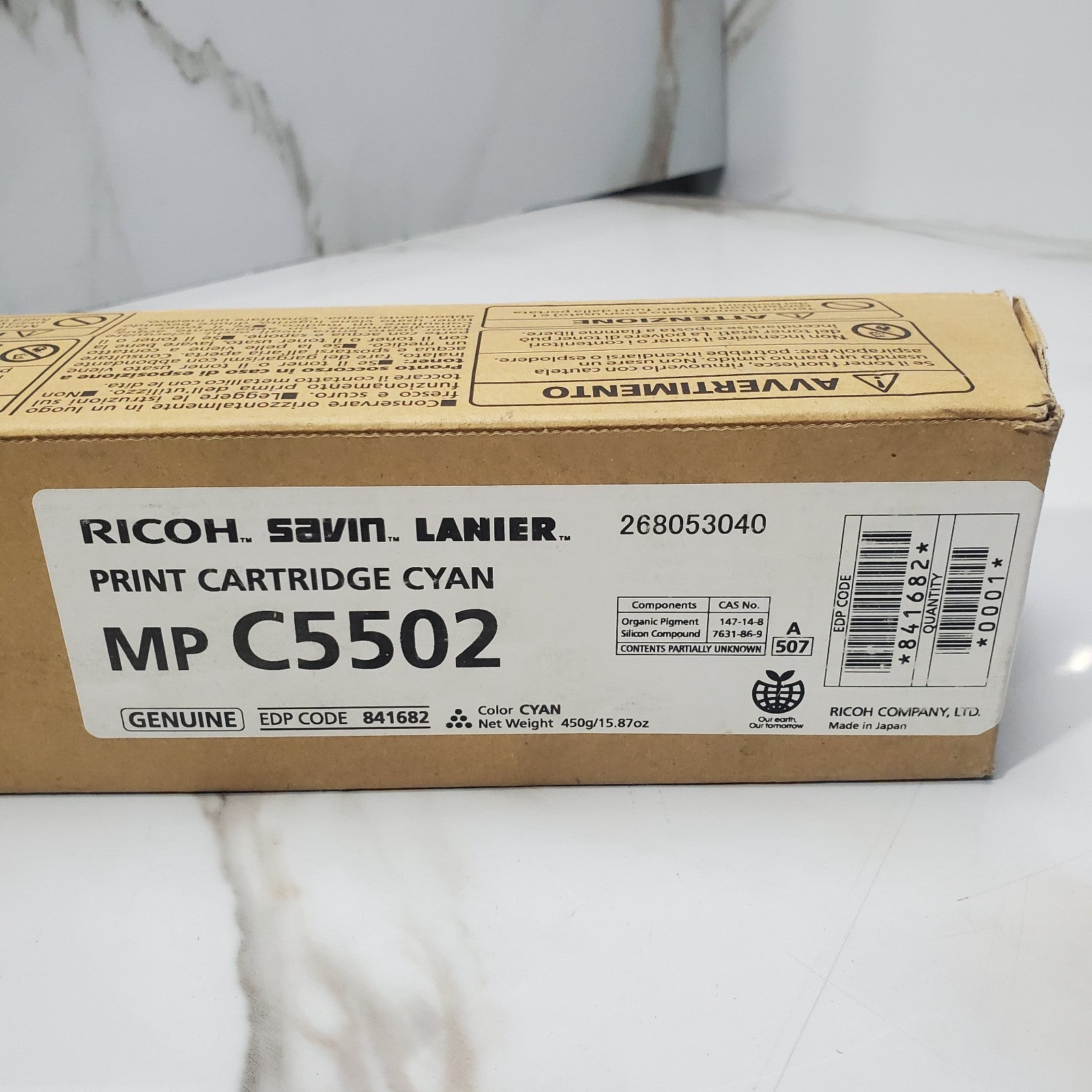 Ricoh MP C5502 Cyan Print Cartridge NEW OEM BOXED1