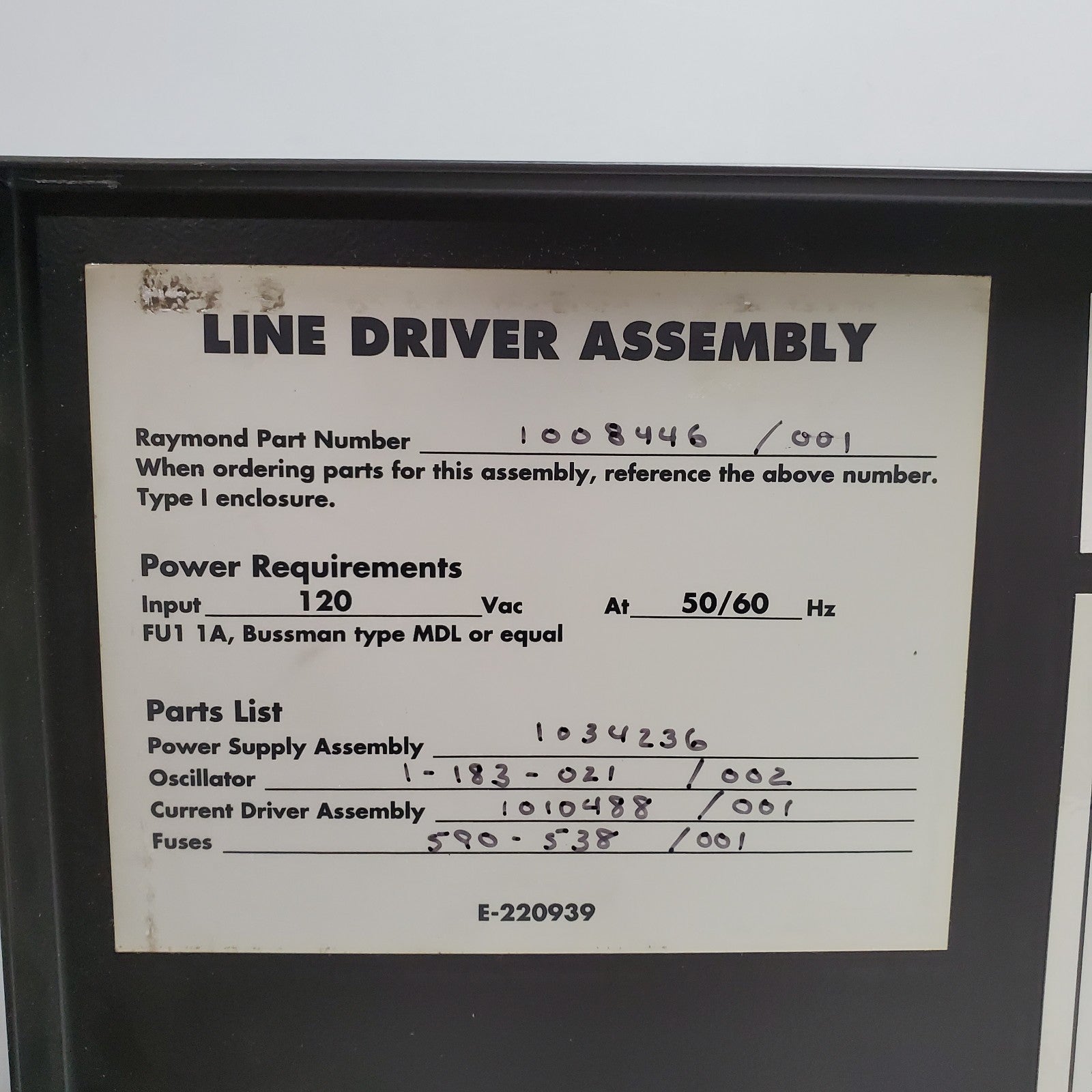 Raymond Line Driver Assembly 1008446/002 Forklift Replacement Part5