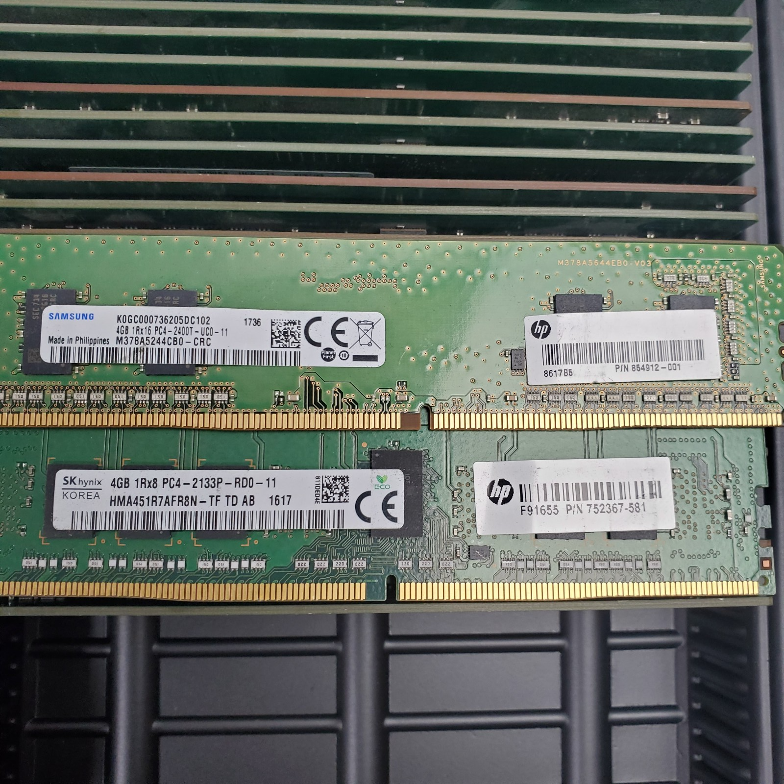 (Lot of 25) 4GB DDR4 Desktop RAM PC4 Mixed Brands/Speeds Tested & Working4