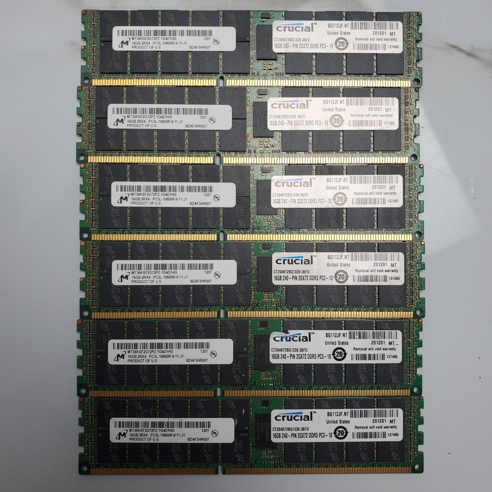 (Lot of 21) DDR3 /DDR3L 16GB Server Memory (Mixed Brand/Speed/Model)1