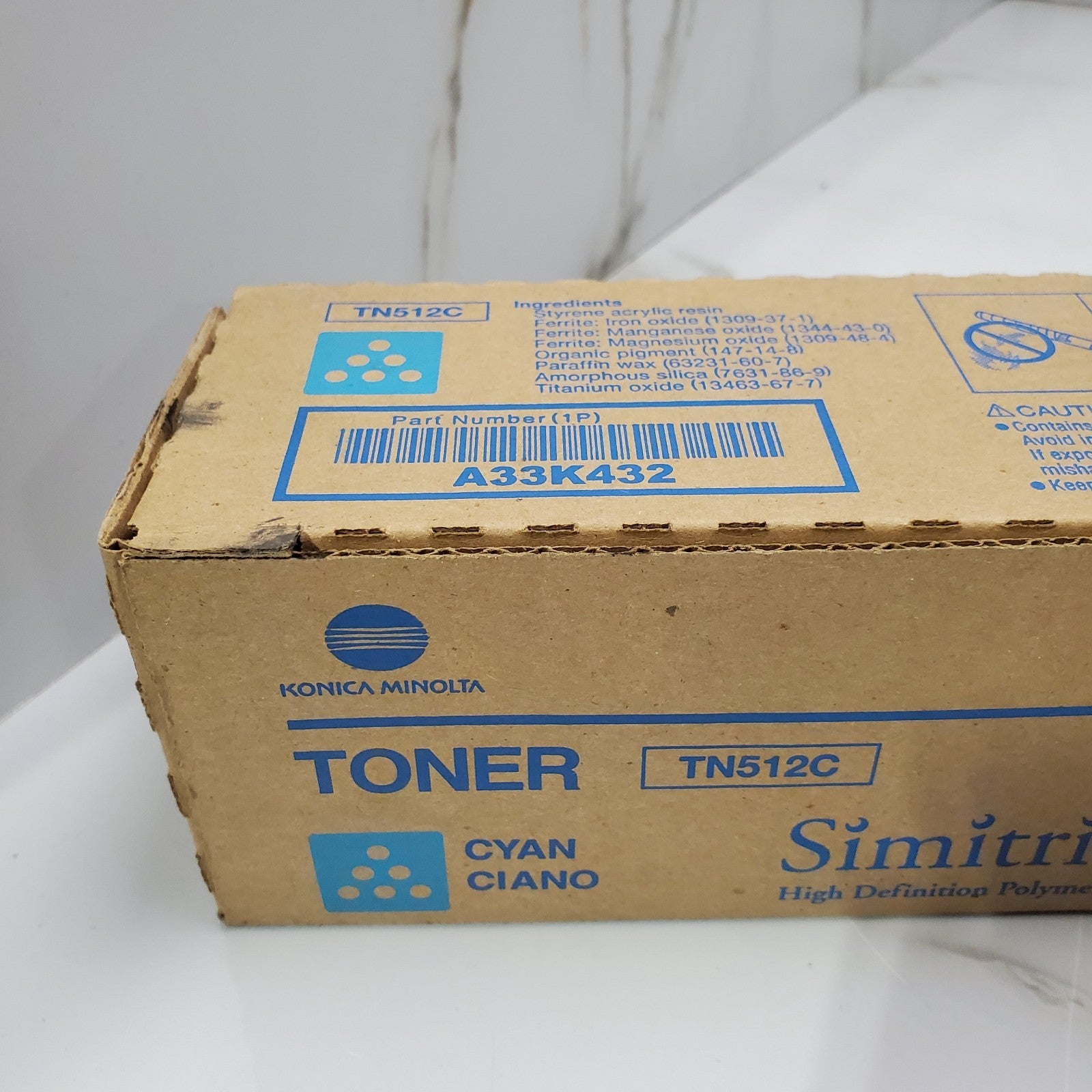 Konica Minolta TN512 Cyan A33K432 Standard Yield Toner  For BizHub C454,  NEW1
