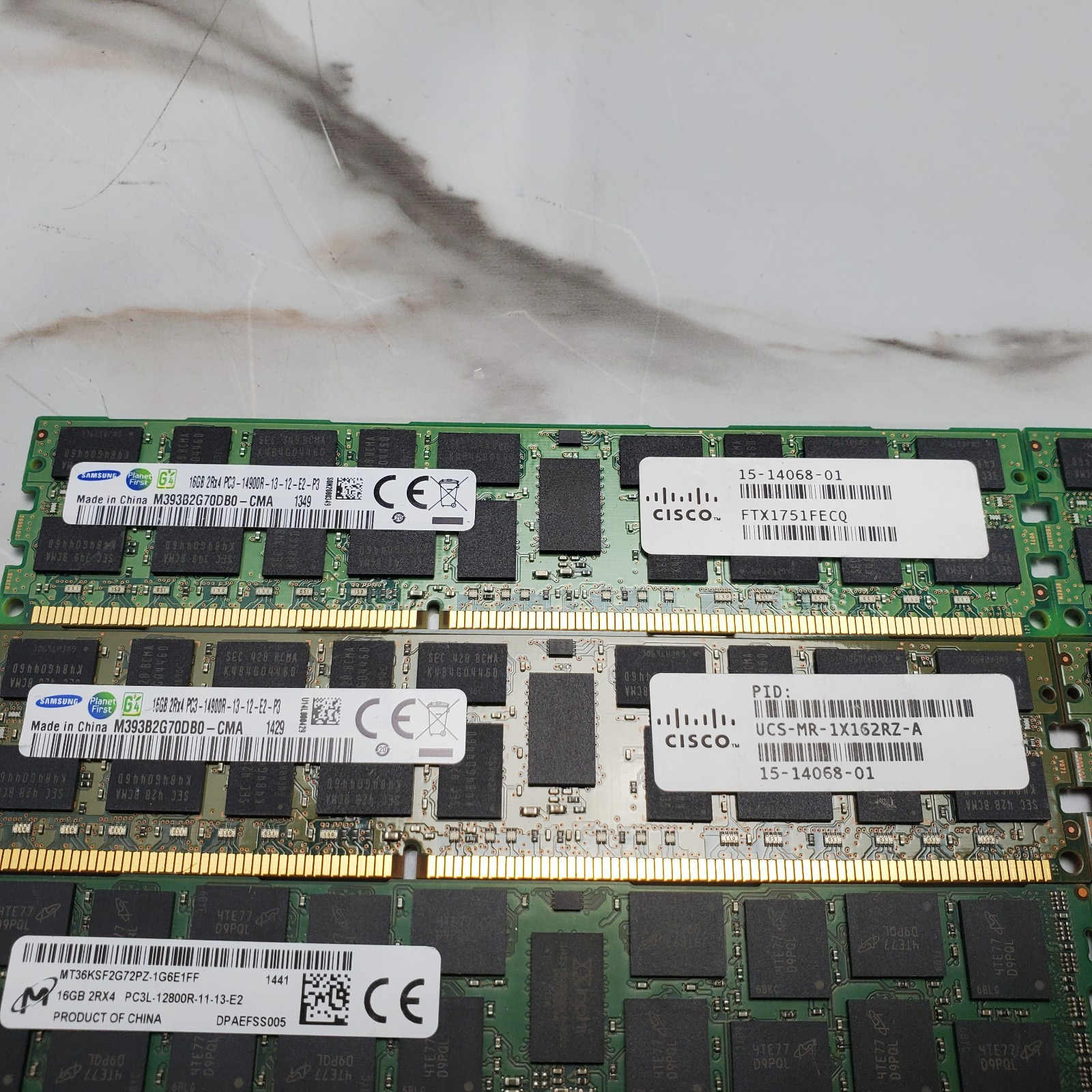 (LOT of 10) Micron/Samsung DDR3 PC3/PC3L ECC REG RAM SERVER Mixed Lot1
