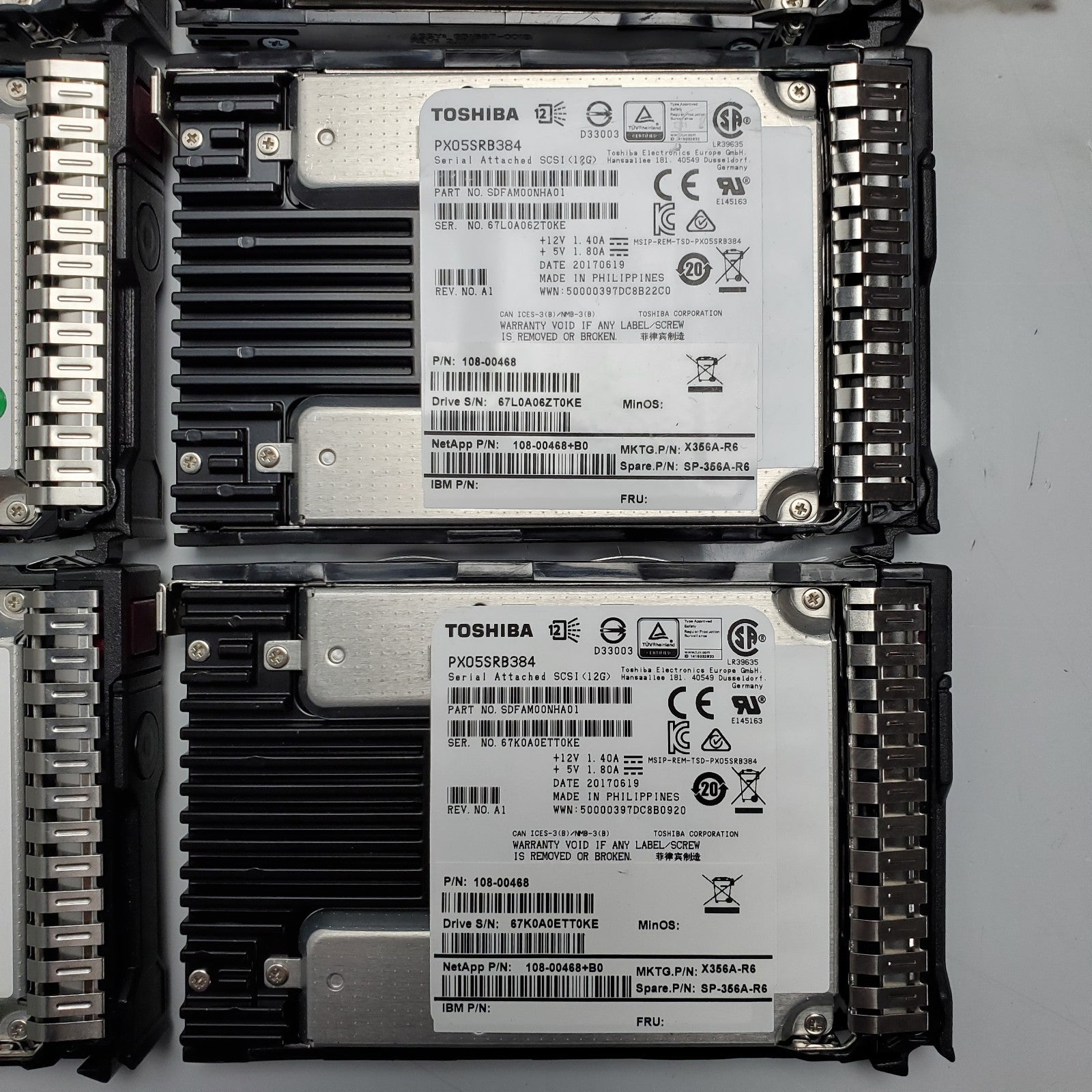 (Lot of 8) Toshiba SSD PX05SRB384 3.84TB SAS 12Gbps 2.5" Server *Read Desc*3