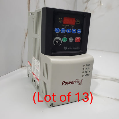 (Lot of 13) AllenBradley PowerFlex 40 22BE6P6N104 5 HP 600V 3PH AC Drive VFD0