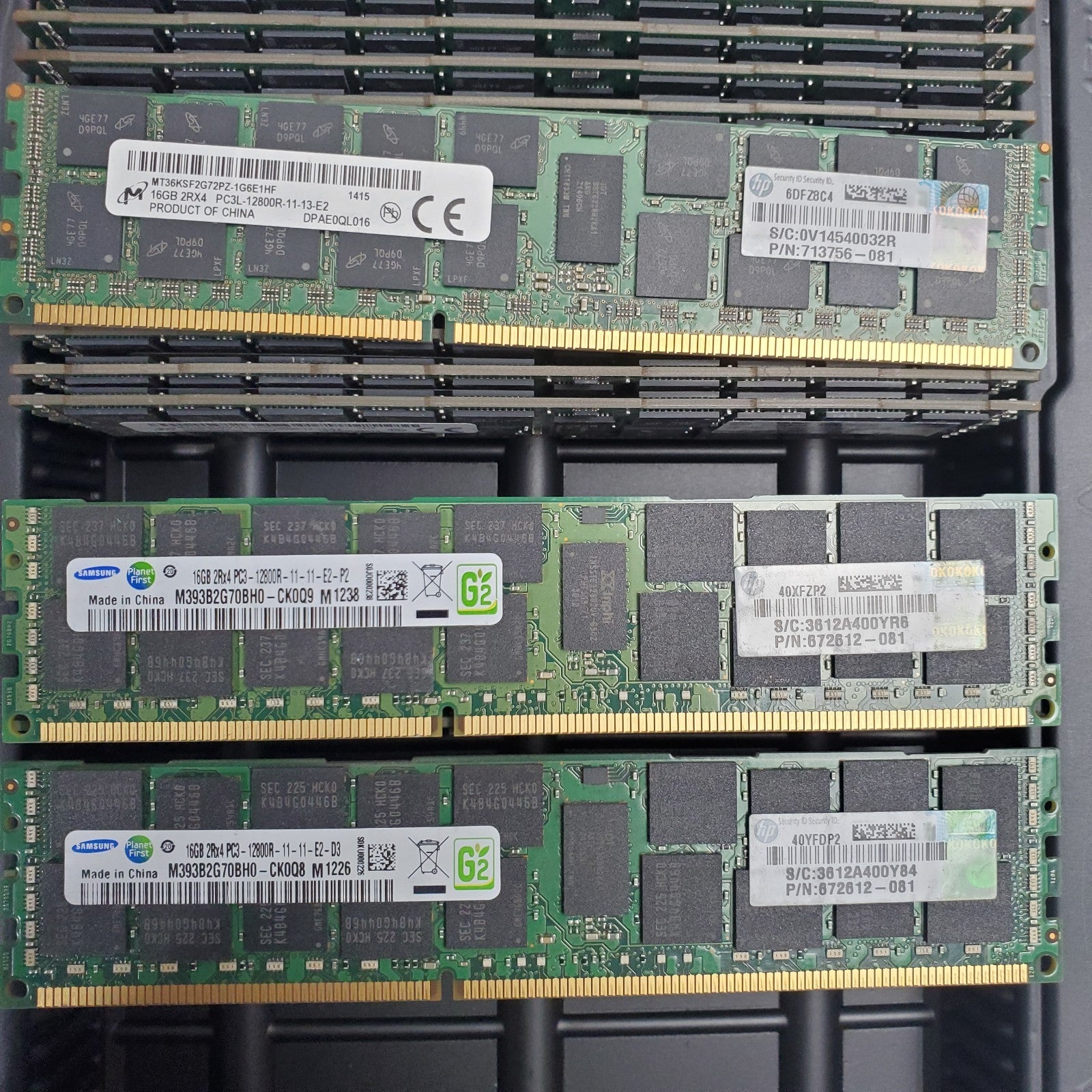 (Lot of 26) 16GB DDR3(PC3) (RDIMM) Assorted-Mixed Brands & Speeds Server RAM2