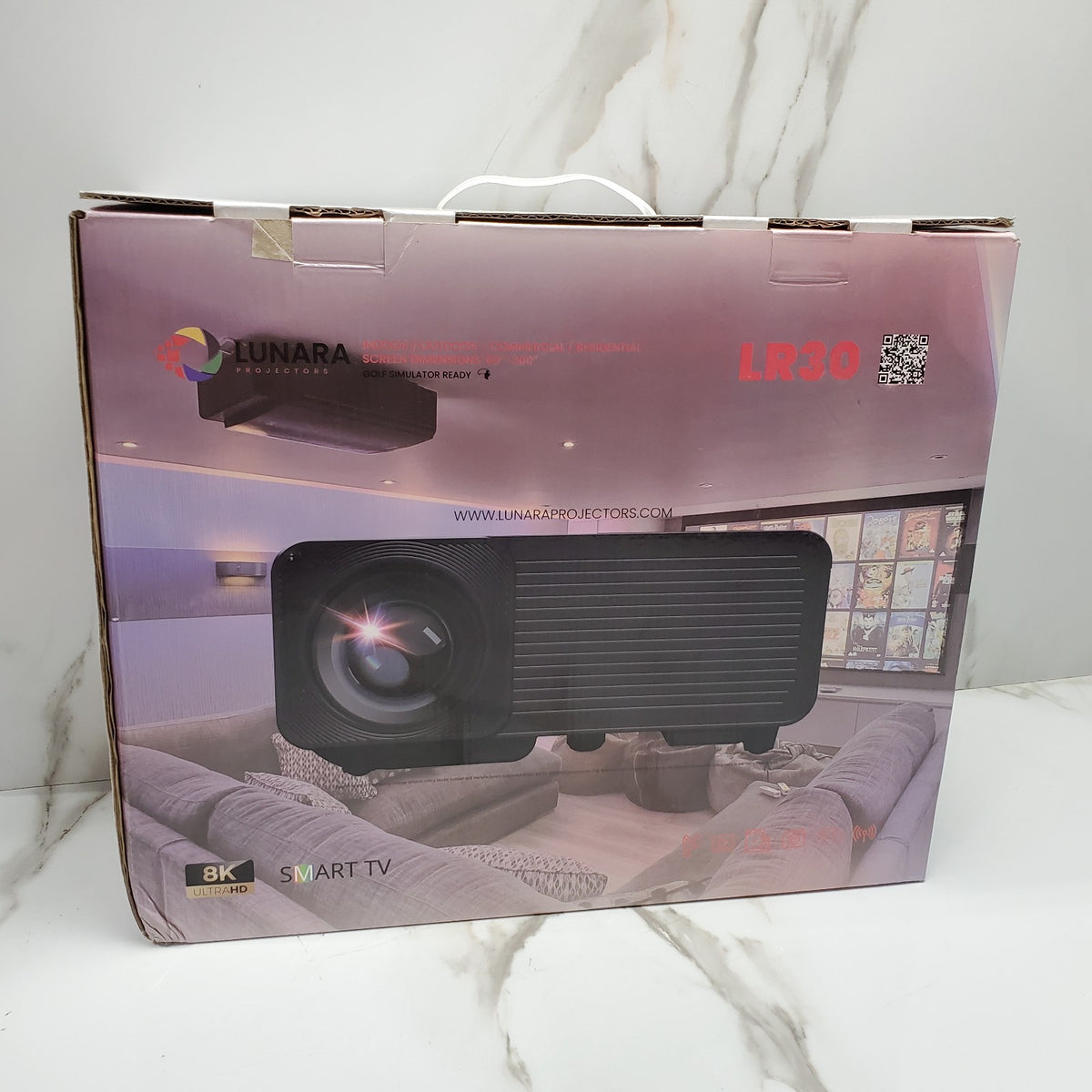 Lunara LR30 Digital HDMI Projector 5800 Lumens Short Throw 60-300" Golf Sim4