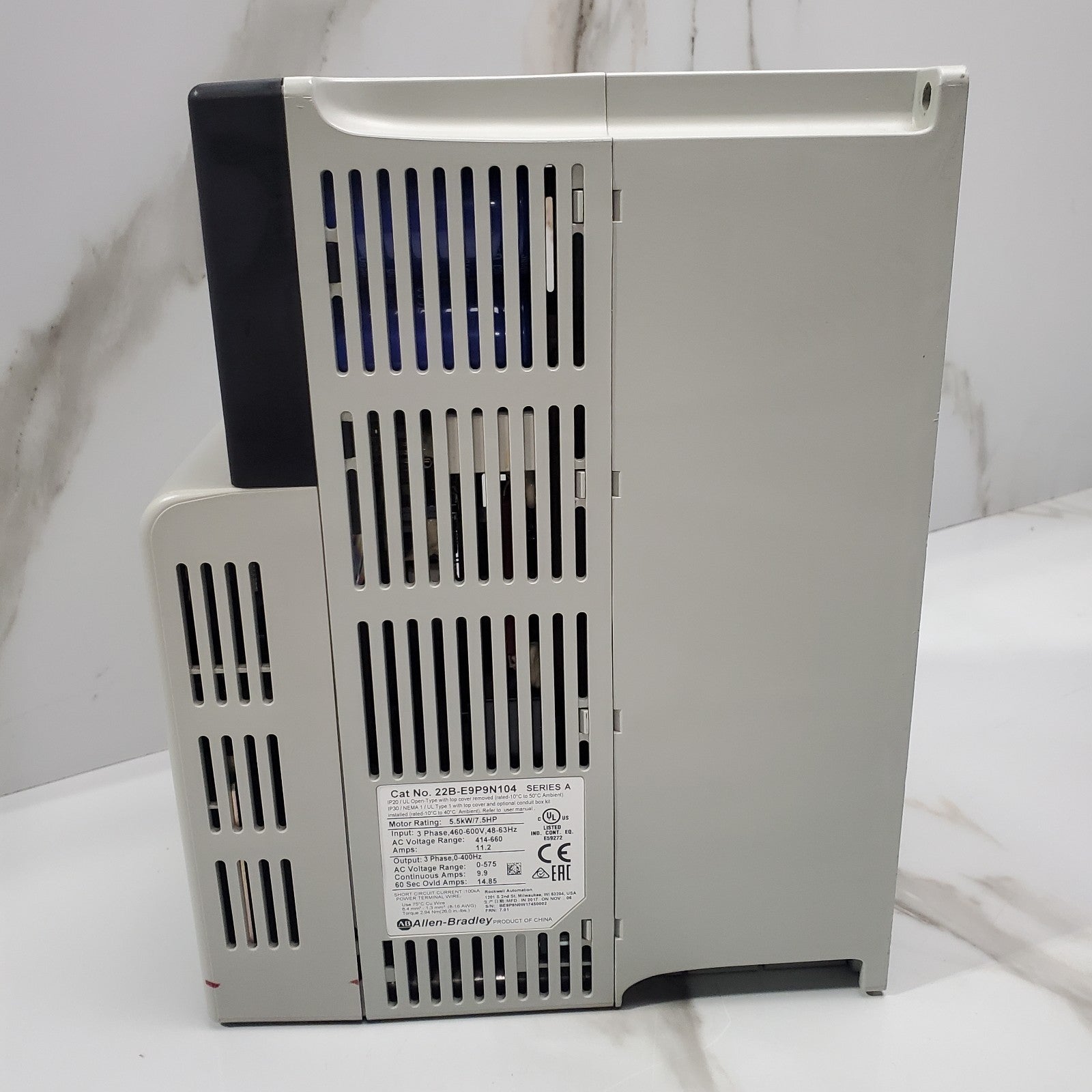 ALLEN BRADLEY 22BE9P9N104 SER A, Powerflex 40 5.5 kW 7.5 Hp AC Drive 460600V4