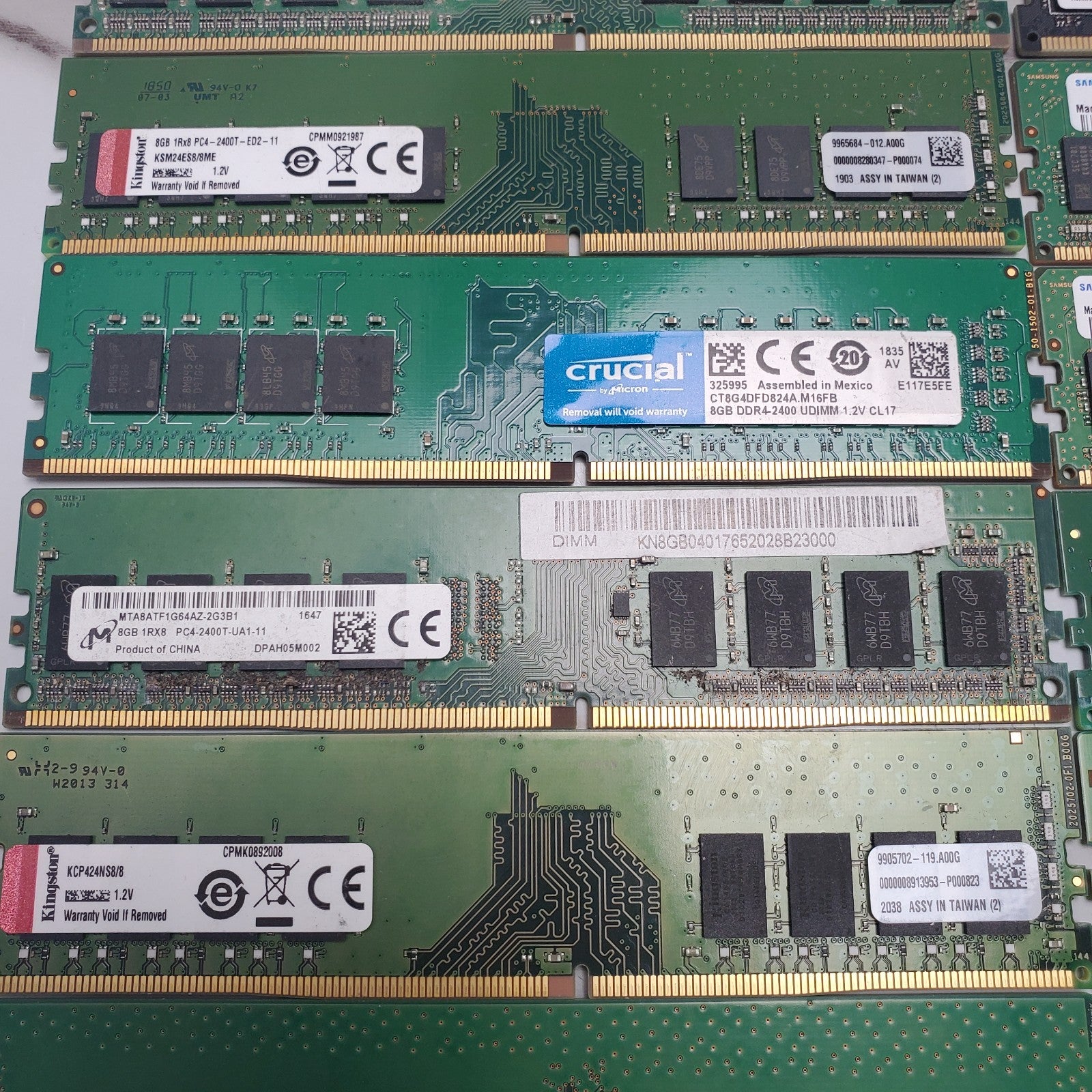 (BULK LOT OF 16) 8GB DDR4 Desktop RAM SAMSUNG, HYNIX etc. Mix Speed/Model2