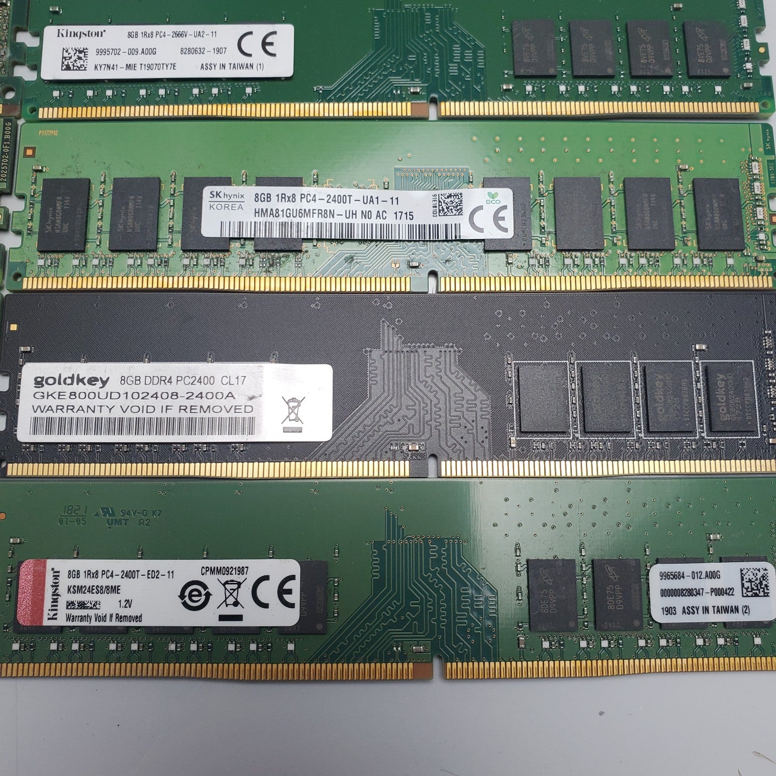 (BULK LOT OF 16) 8GB DDR4 Desktop RAM SAMSUNG, HYNIX etc. Mix Speed/Model4