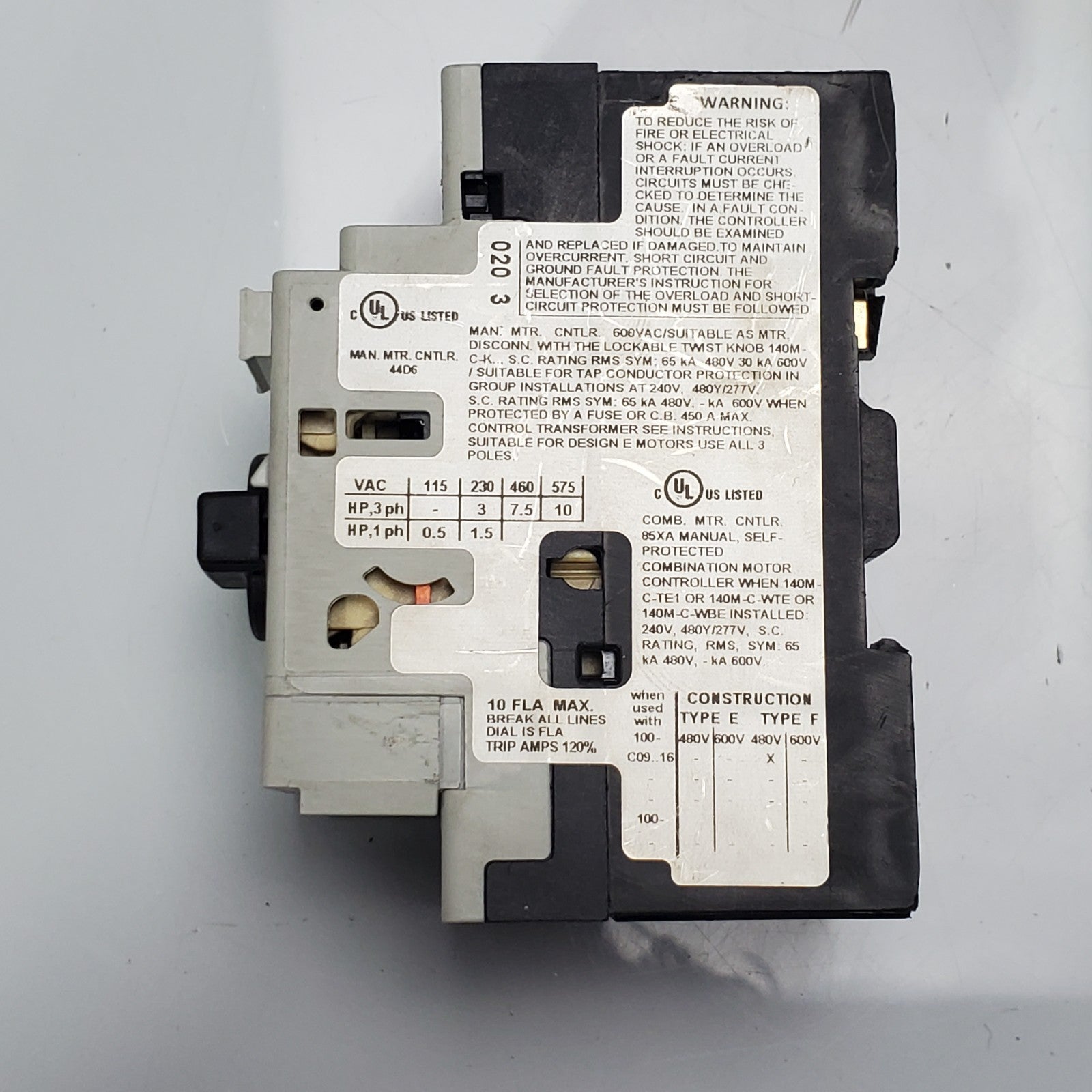 (Lot of 25) Allen Bradley 140MC2EC10 Ser. C Motor Protection Circuit Breaker4