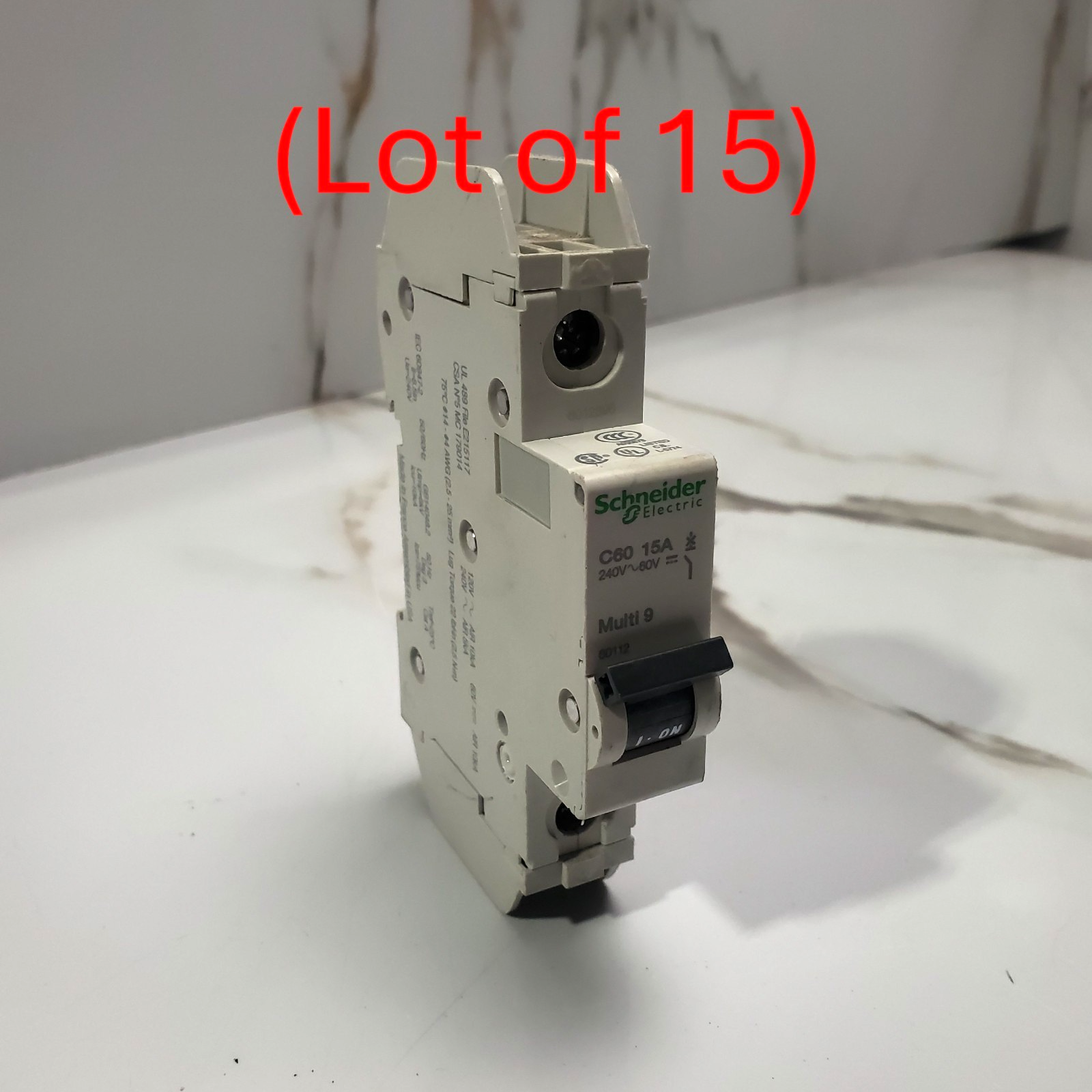 (Lot of 15) SCHNEIDER ELECTRIC 60112 C60 15A Multi 9 CIRCUIT BREAKER0