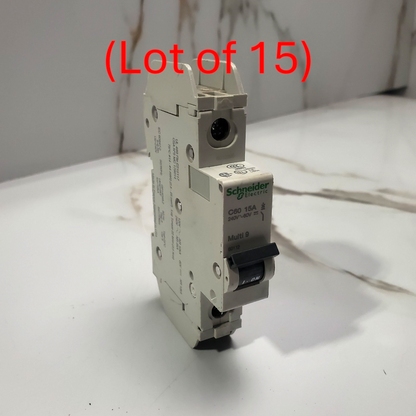 (Lot of 15) SCHNEIDER ELECTRIC 60112 C60 15A Multi 9 CIRCUIT BREAKER0