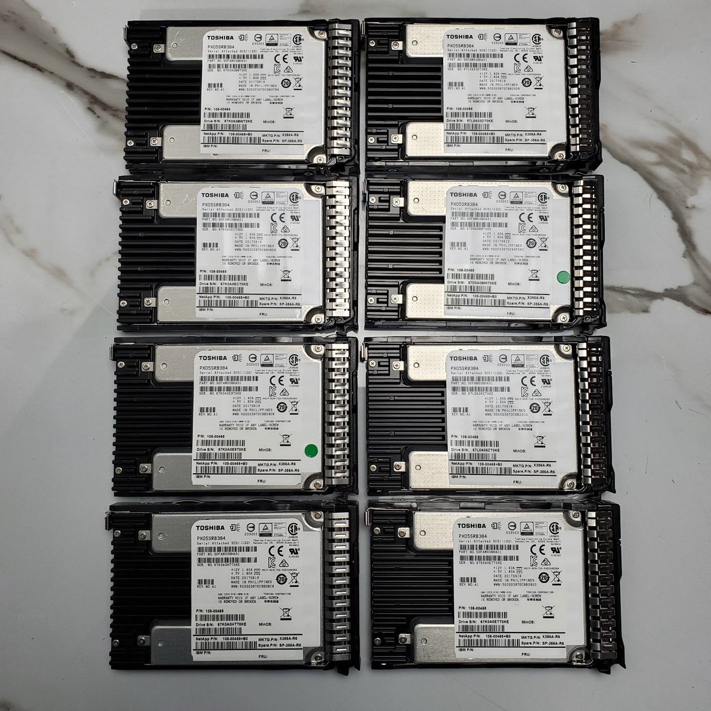 (Lot of 8) Toshiba SSD PX05SRB384 3.84TB SAS 12Gbps 2.5" Server *Read Desc*0