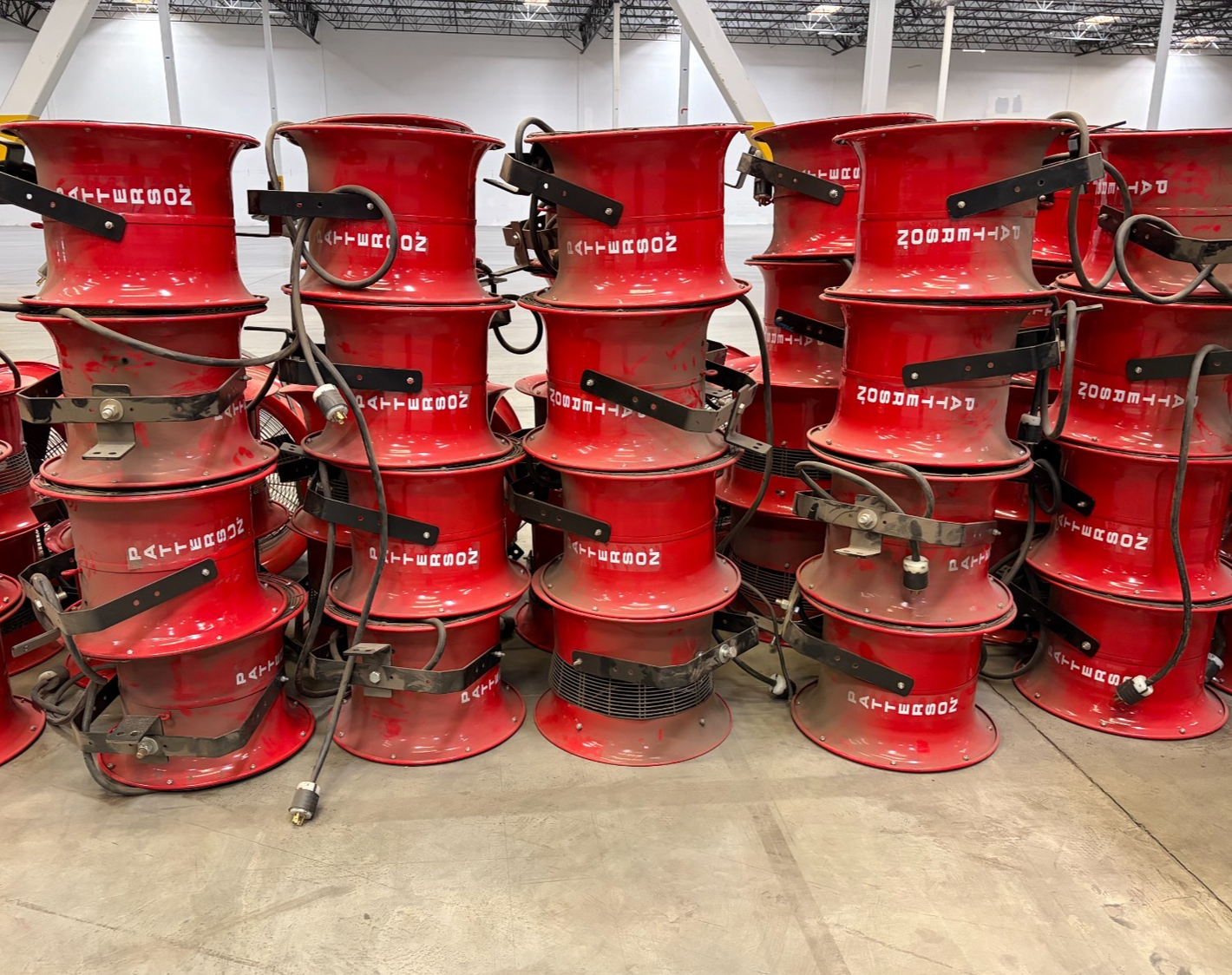 (Lot of 16) Patterson 14" High Velocity Fans Industrial Shop *Custom Red*0