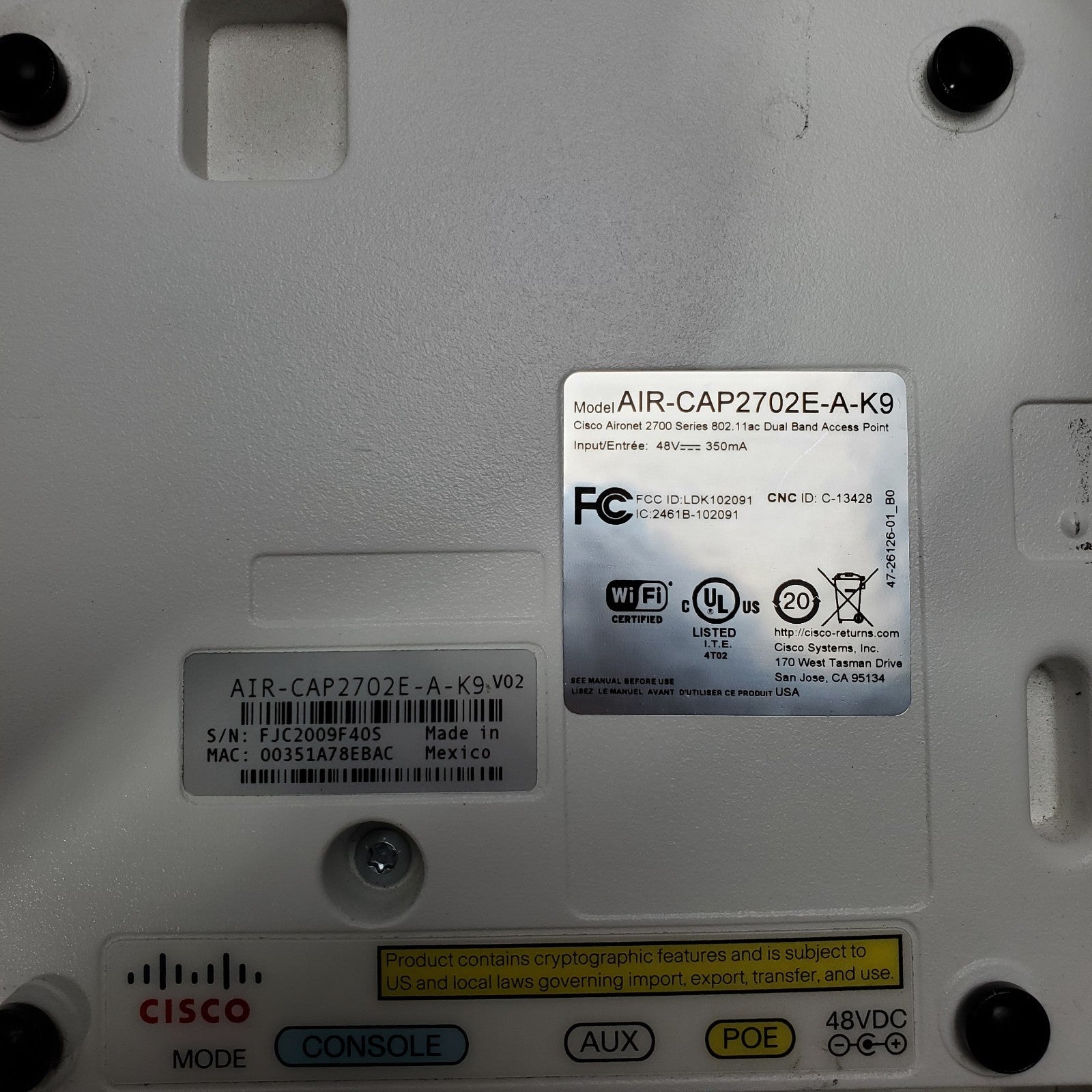 (Lot of 22) Cisco AIRCAP2702EAK9 Wireless AP w/ Antennas and RM5