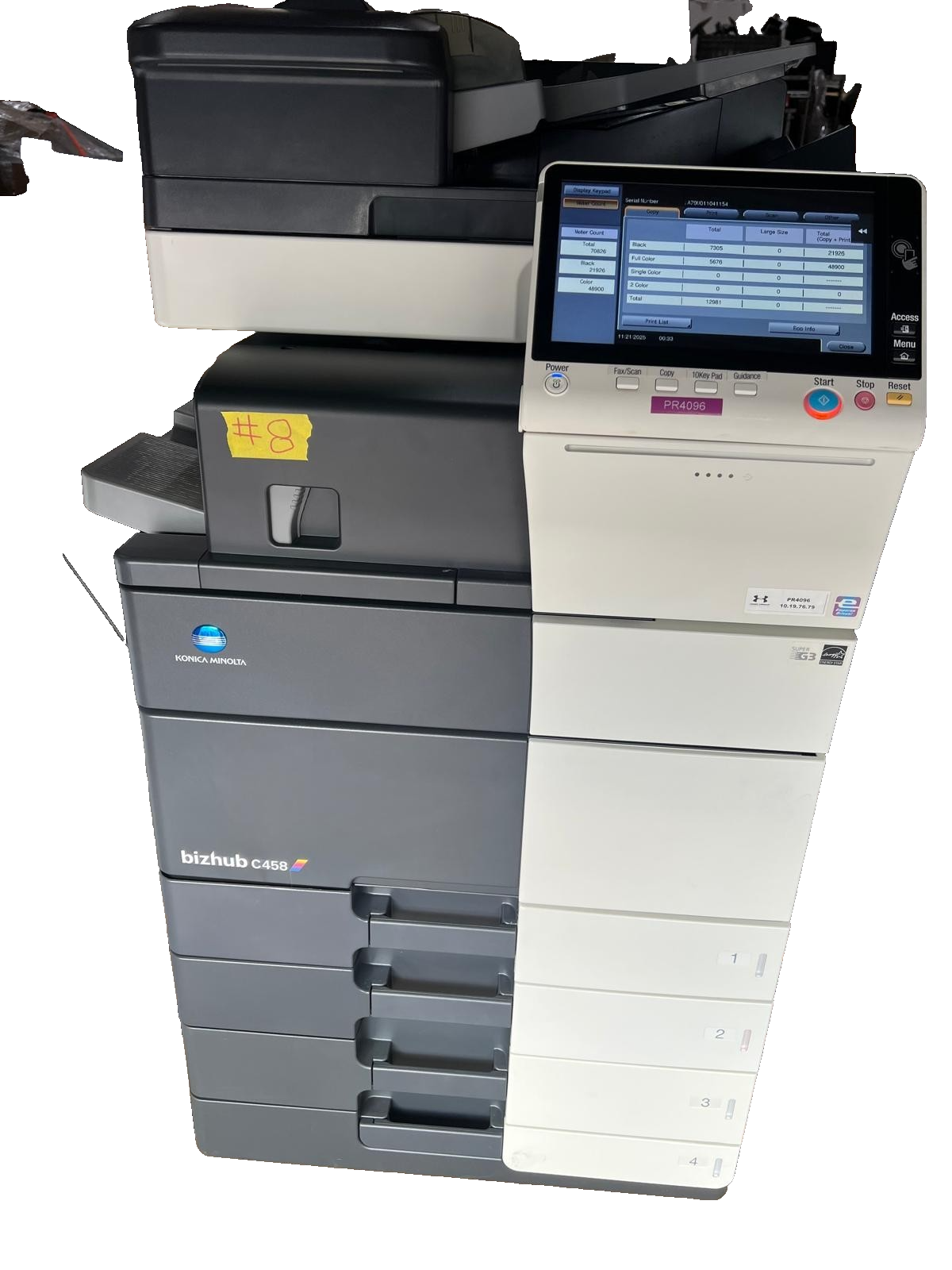 Konica Minolta bizhub C458 Color Copier/Printer/Scanner Low Meter 71K | 20190