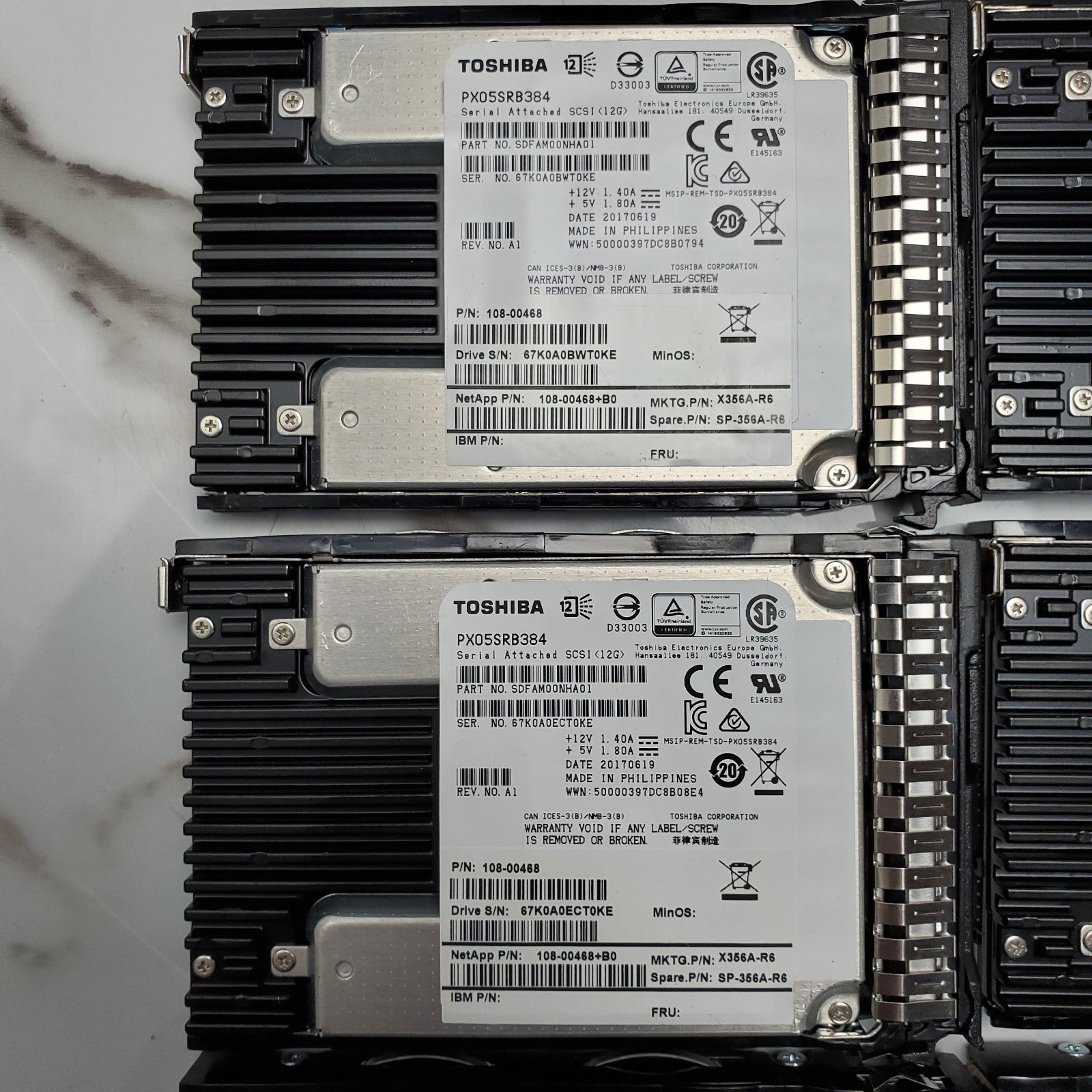 (Lot of 8) Toshiba SSD PX05SRB384 3.84TB SAS 12Gbps 2.5" Server *Read Desc*1