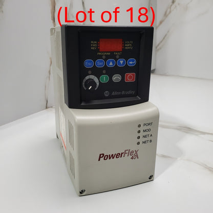 (Lot of 18) Allen Bradley 22BD4P0N104 /A Motor Rat. 1.5kw / 2.0Hp PowerFlex 400