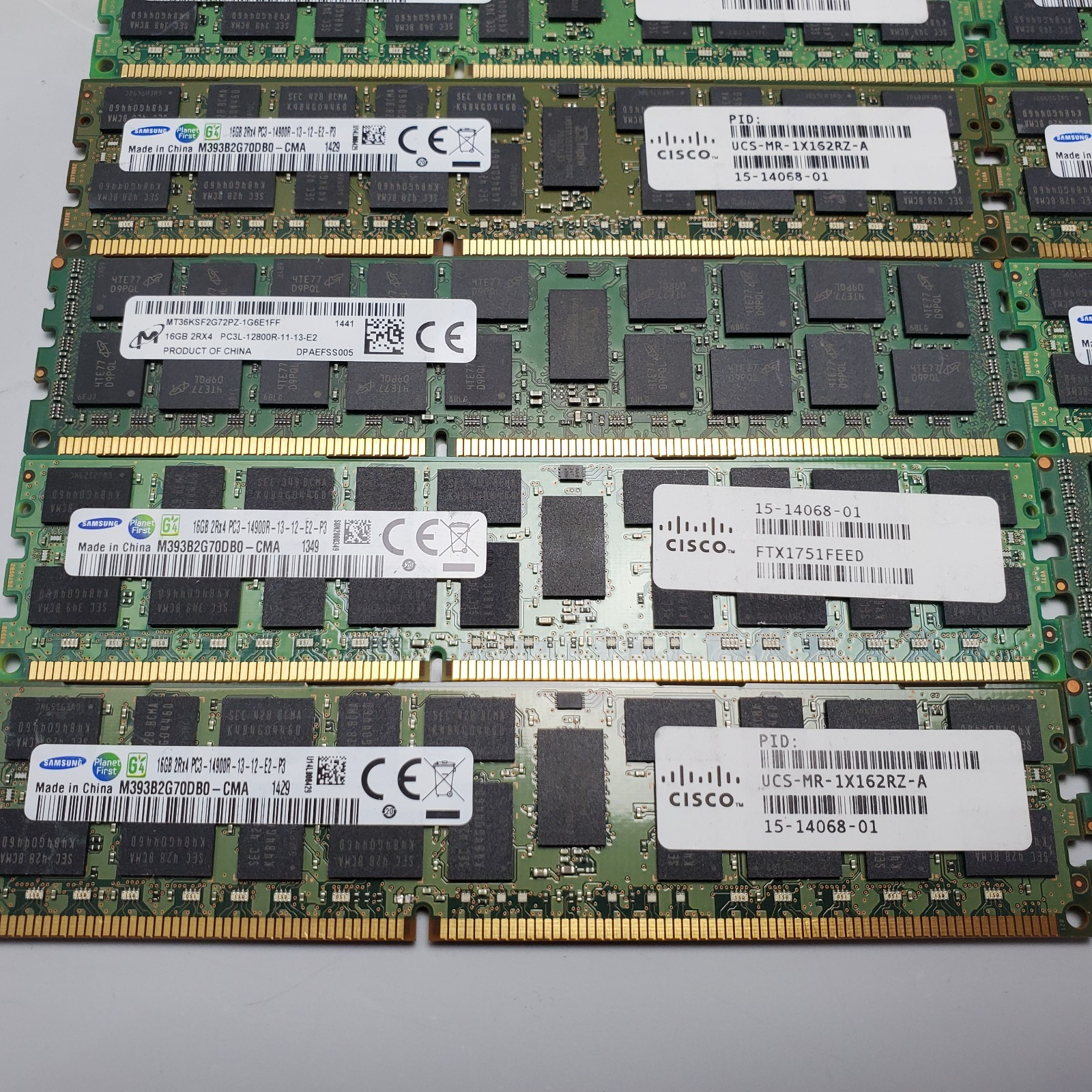 (LOT of 10) Micron/Samsung DDR3 PC3/PC3L ECC REG RAM SERVER Mixed Lot2