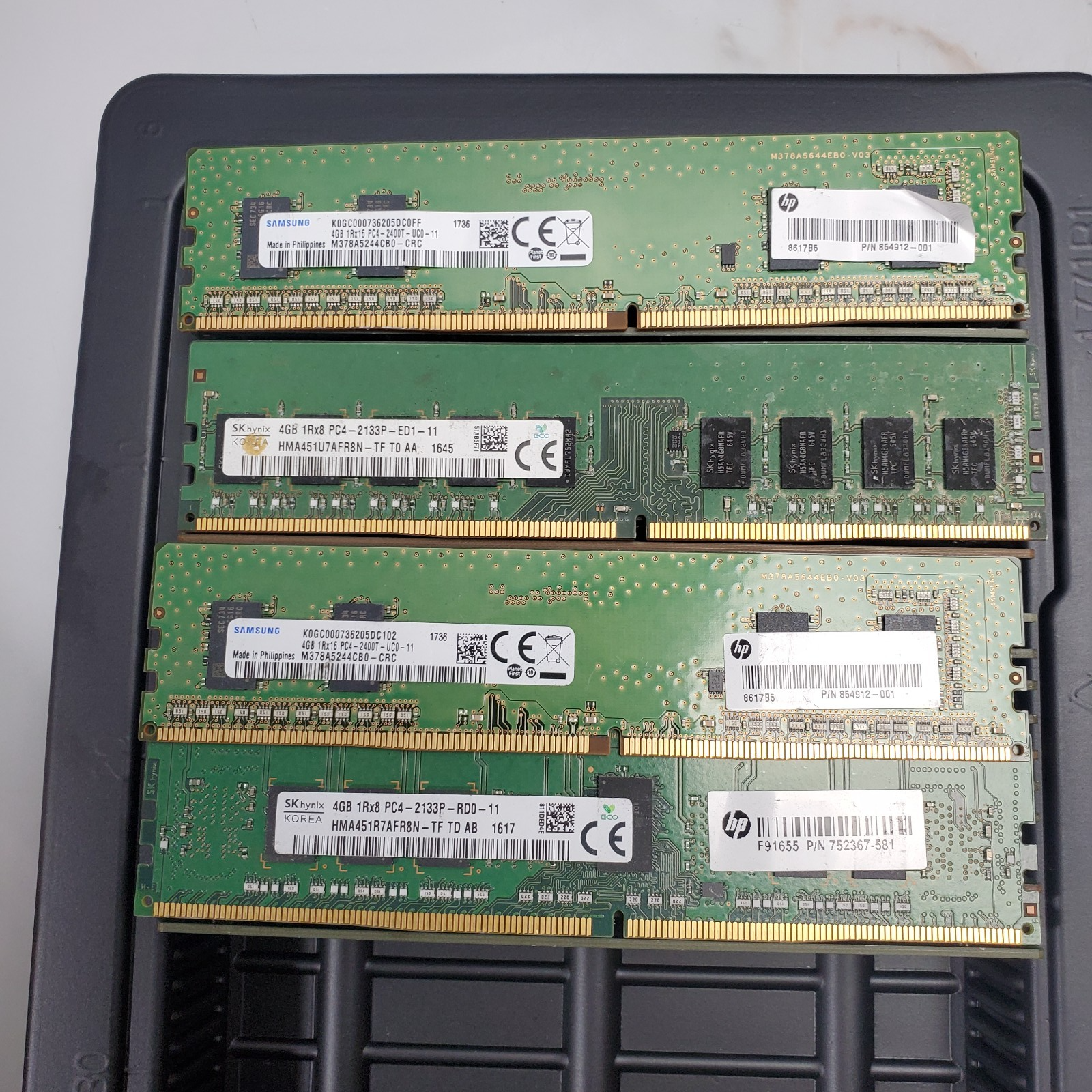 (Lot of 25) 4GB DDR4 Desktop RAM PC4 Mixed Brands/Speeds Tested & Working5