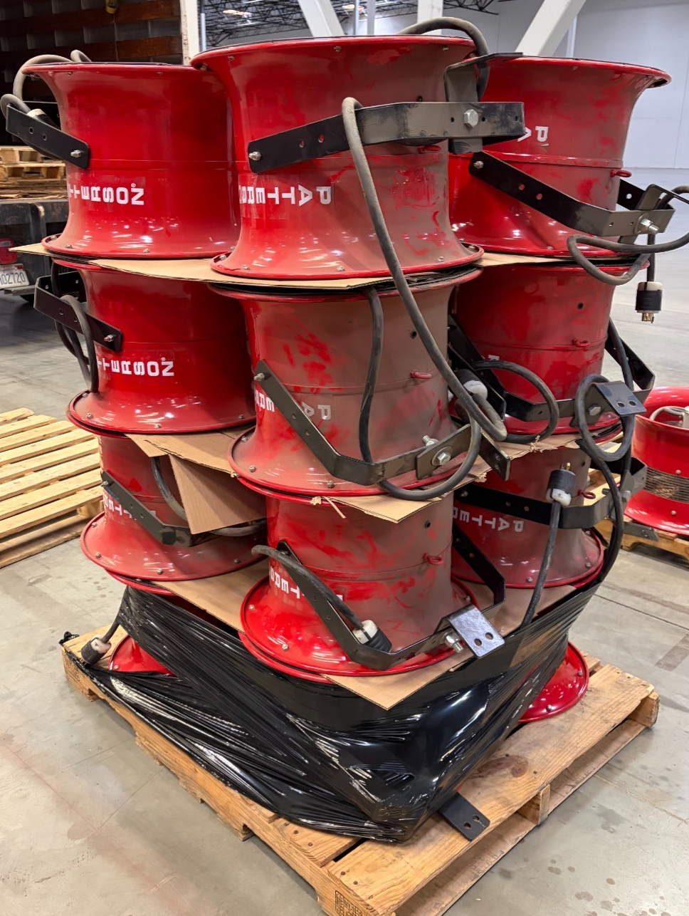 (Lot of 6) Patterson 14" High Velocity Fans Industrial Shop *Custom Red*3