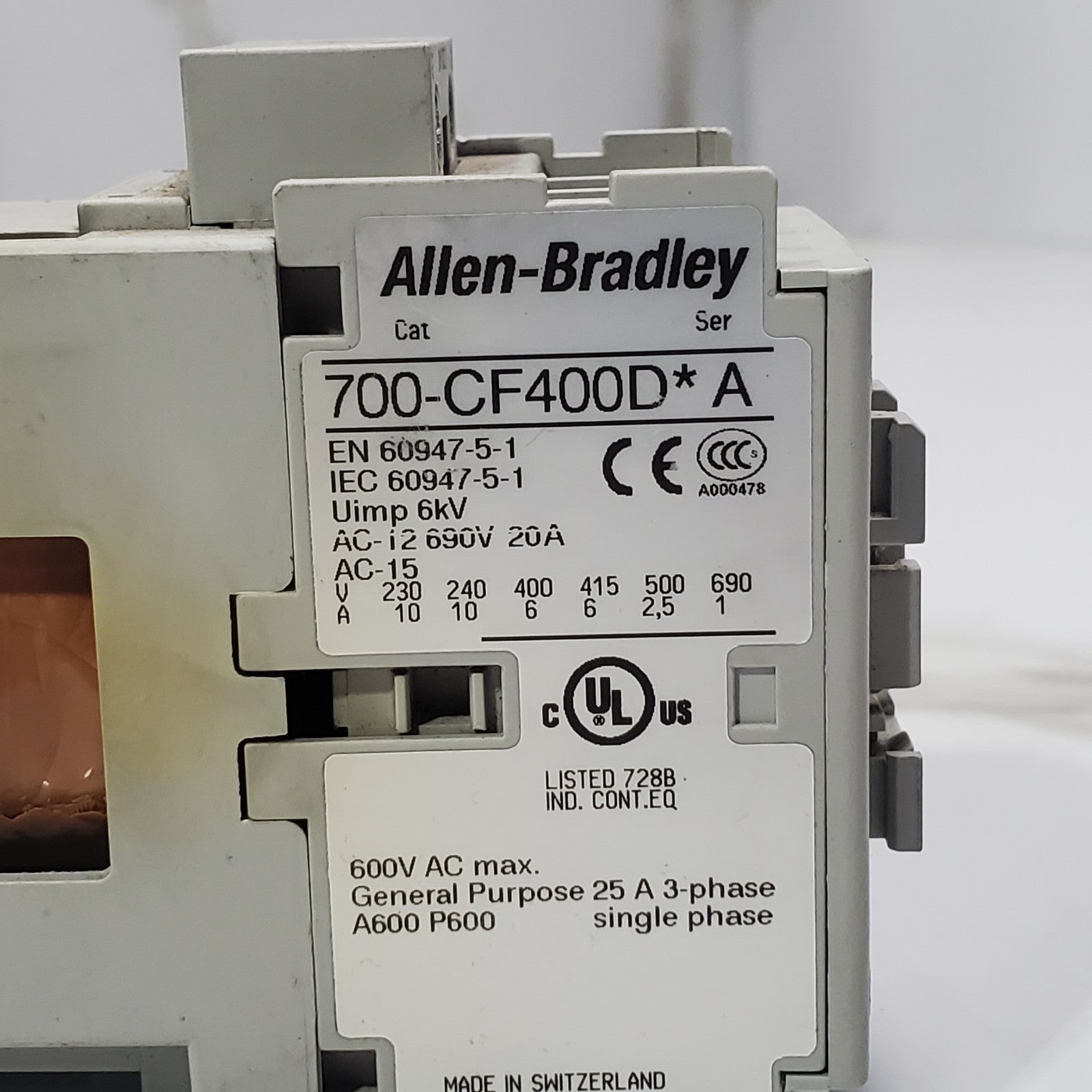 (Lot of 22) ALLEN BRADLEY 700CF400D A Coil 110/120V Industrial Control Relay5