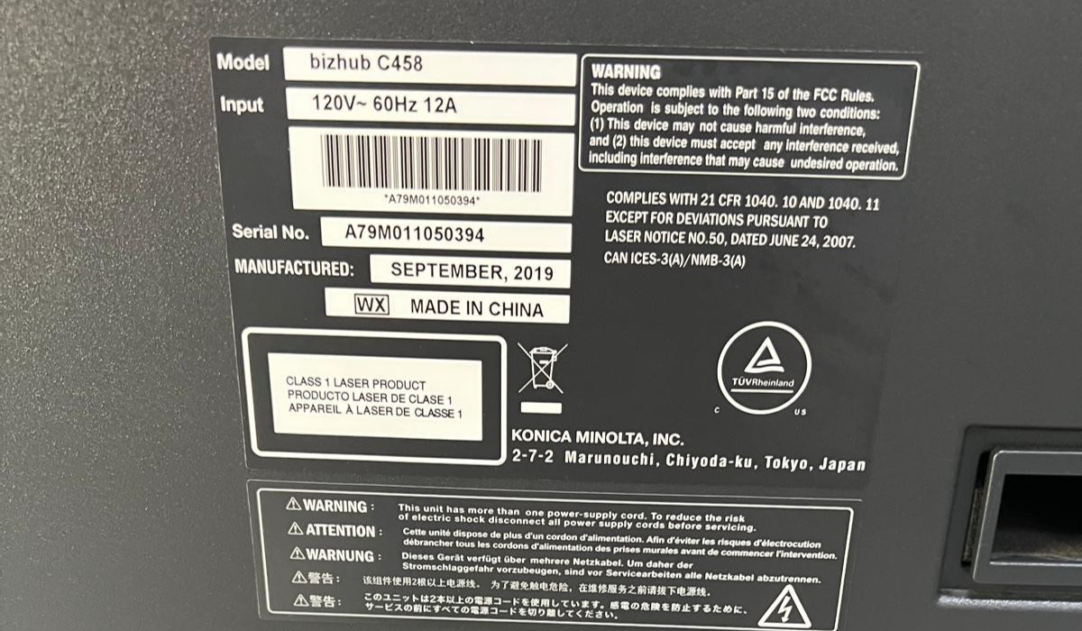 Konica Minolta bizhub C458 Color Copier/Printer/Scanner Low Meter 54K | 20196