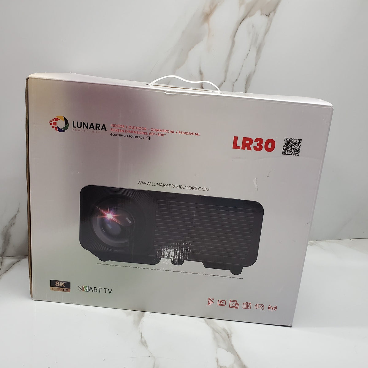 Lunara LR30 Digital HDMI Projector 5800 Lumens Short Throw 60-300" Golf Sim0