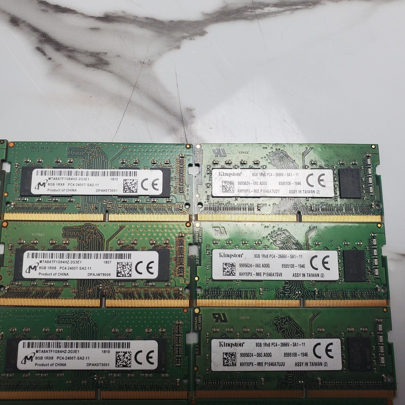 (BULK LOT OF 15) UNITS of 8GB DDR4 Laptop RAM SAMSUNG, HYNIX etc. SODIMM4