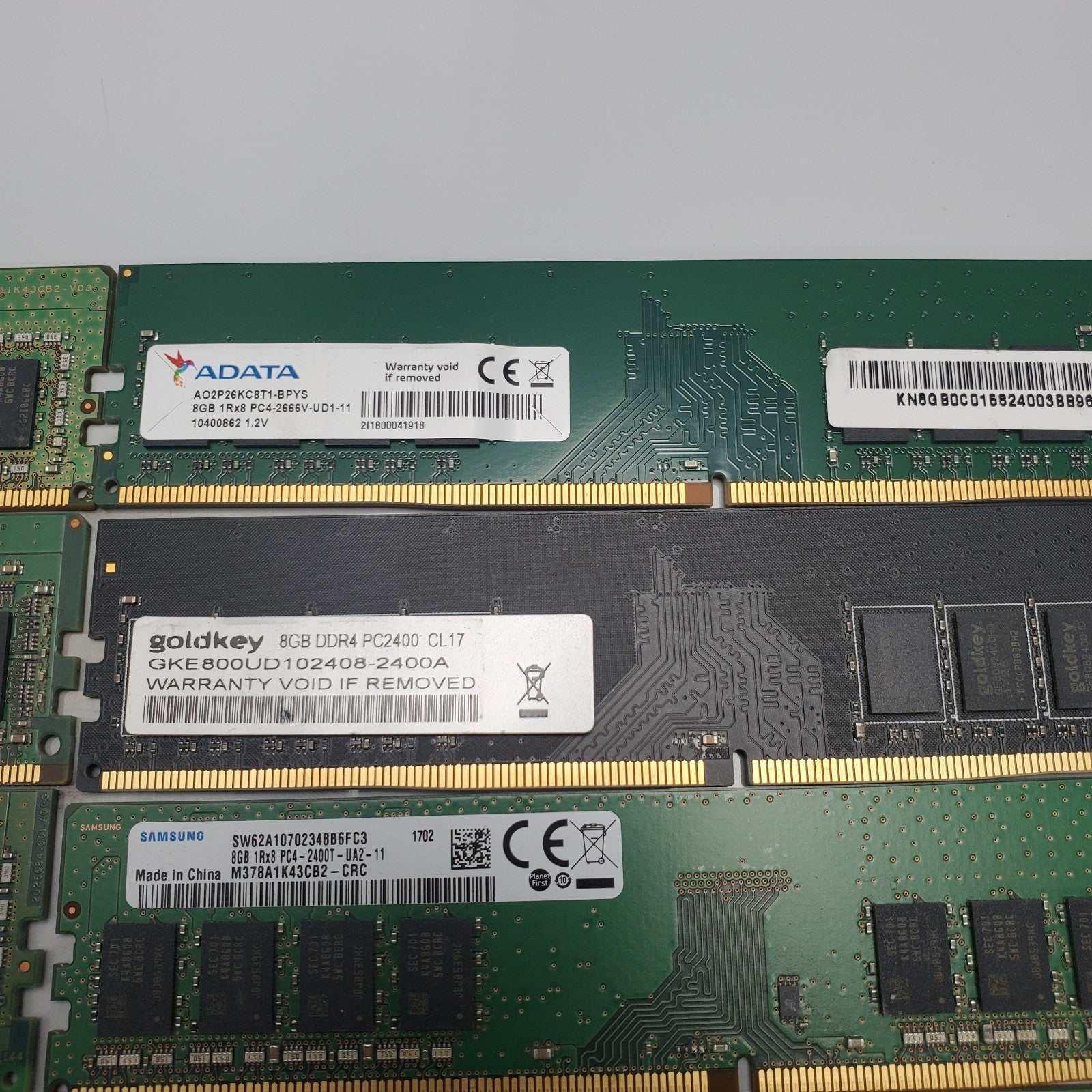 (BULK LOT OF 16) 8GB DDR4 Desktop RAM SAMSUNG, HYNIX etc. Mix Speed/Model6