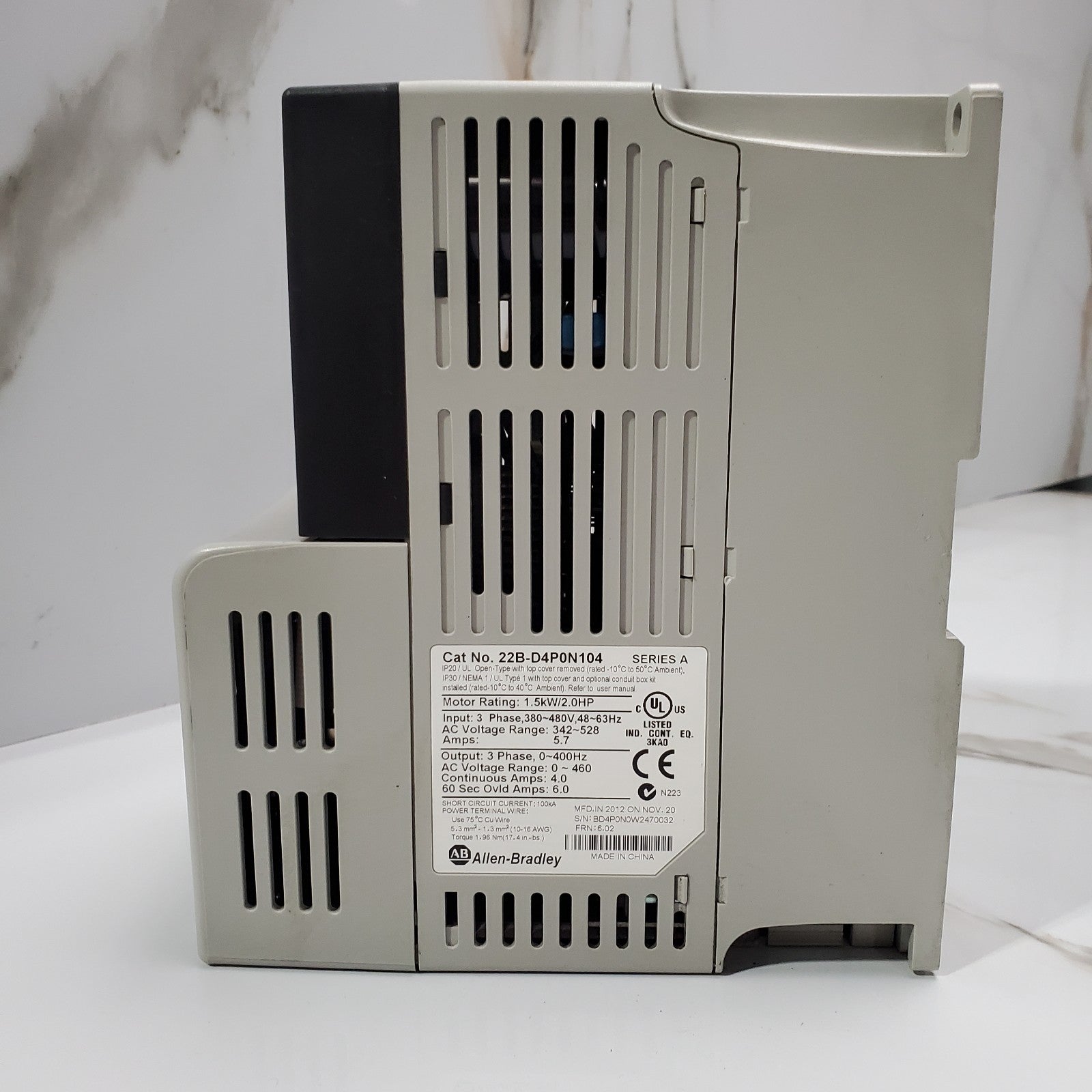 (Lot of 18) Allen Bradley 22BD4P0N104 /A Motor Rat. 1.5kw / 2.0Hp PowerFlex 406