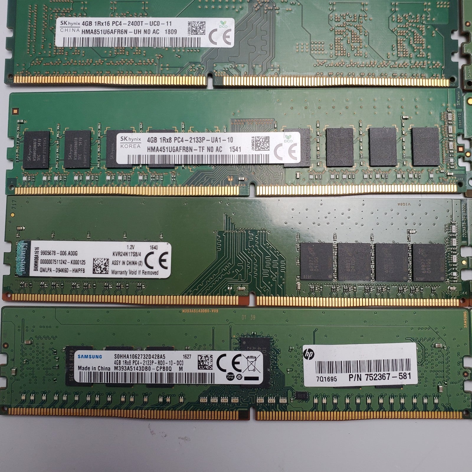 (LOT OF 42) MIXED MAJOR BRAND 4GB DDR4 Memory RAM/Mix Speed*READ*15
